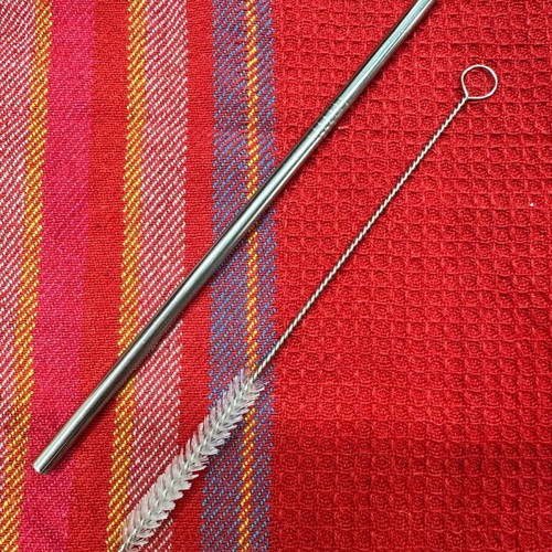 Estia stainless steel metal straw new with cleaning brush