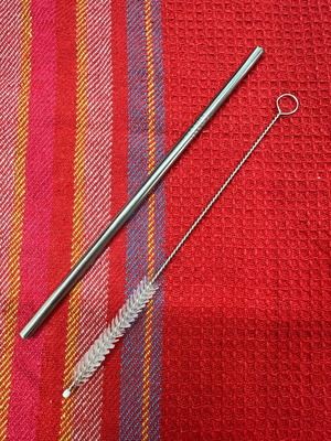 Estia stainless steel metal straw new with cleaning brush