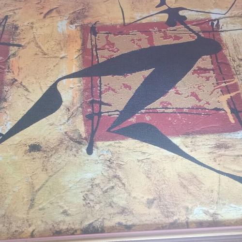 Modern painting with wooden frame like new, abstract composition