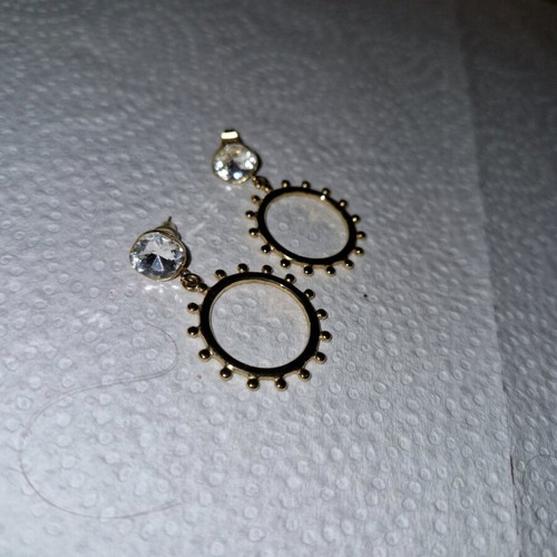 Fos screw earrings new gold tone with clasp