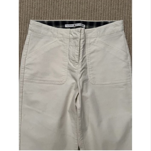 Tommy Hilfiger slim corduroy pants like new, size Small, ecru