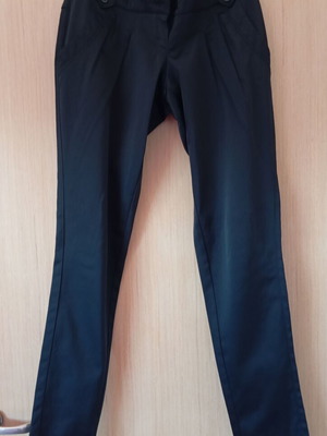 Women's satin pants, black