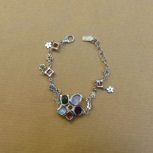 925 Silver Bracelet with Semi-Precious Stones