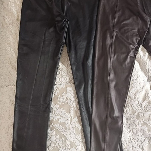 Calzedonia women's leather-look leggings pants used, size Small, pack of 4