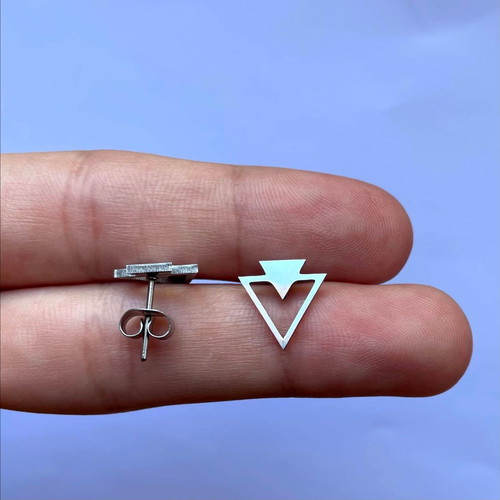 Stainless Steel Triangle Earrings new, geometric double triangle design