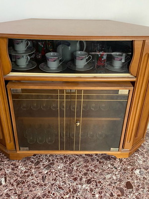 Wooden rotating drinks cabinet used