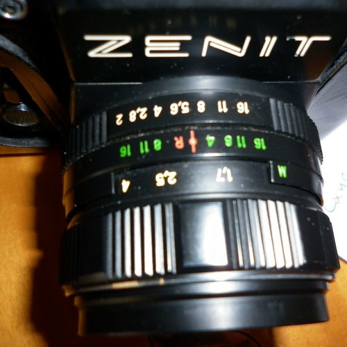 Zenit TTL Helios-44M-4 camera used with case