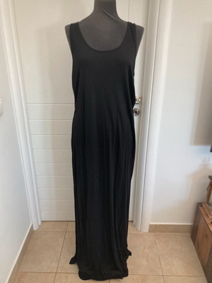 H&M Long Black Dress like new, cotton with side slit