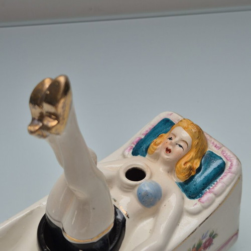 Takito Company Naughty Nodder Vintage Porcelain Pin-up Ashtray