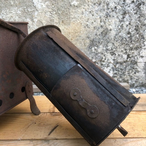 Metal manual coffee roaster used, functional