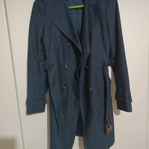 Zara blue trench coat like new with pockets and belt