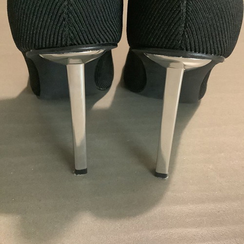Forever21 black sock boots with silver heel size 40 like new