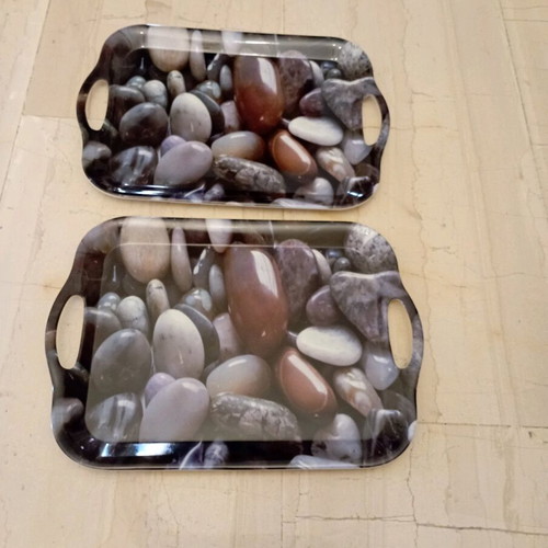 Serving trays set of 2, hard plastic, new