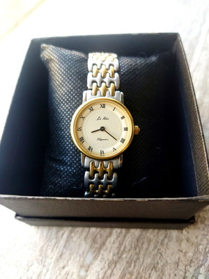 Le Noir Elegance 28mm women's watch new, two-tone gold and silver