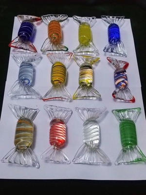 Murano knife rests set of 12, new, candy-shaped