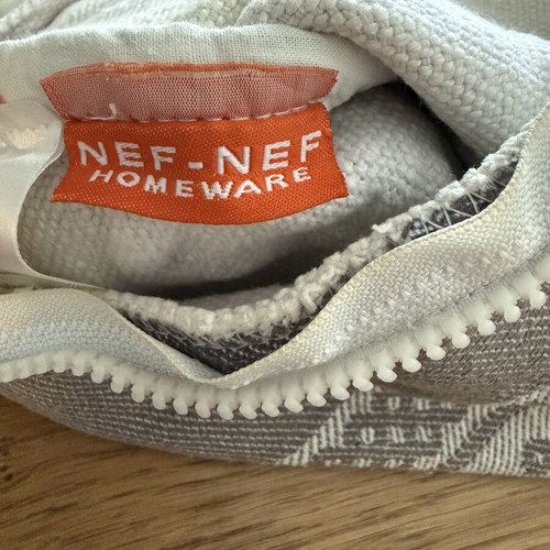 Nef Nef beach bag with decorative patterns, gray