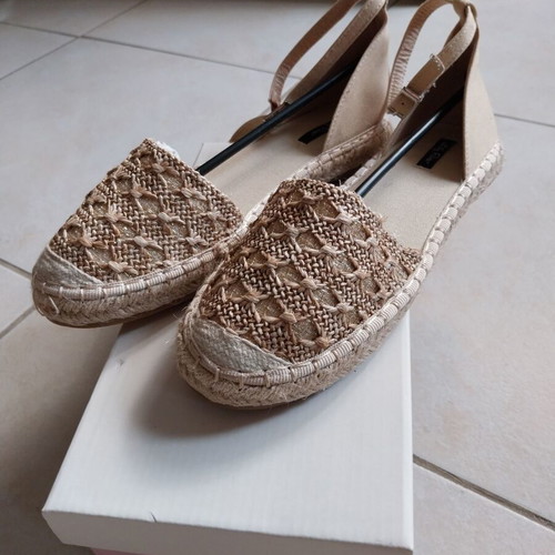 Espadrilles beige size 38 new with ankle strap