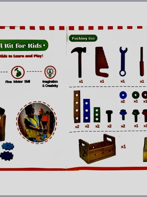 Magic wooden tool set for kids, educational STEM toys 29 pieces