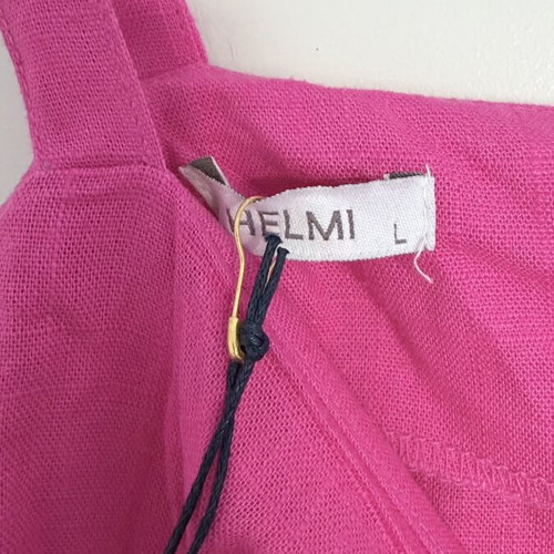 Linen midi dress Helmi new, pink, size L
