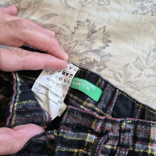 Benetton pants and Zara checkered shirt like new for ages 3-5