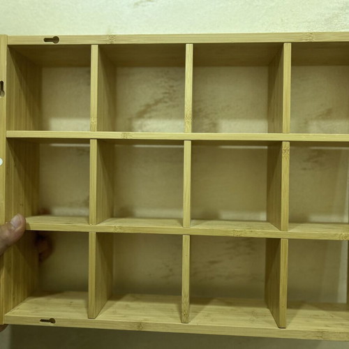 German wall shelf like new, natural bamboo with compartments