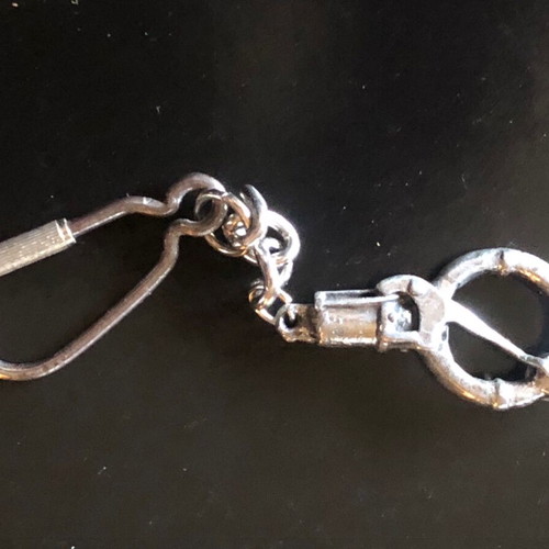 Keychain replica of Spitfire fighter plane rudder vintage