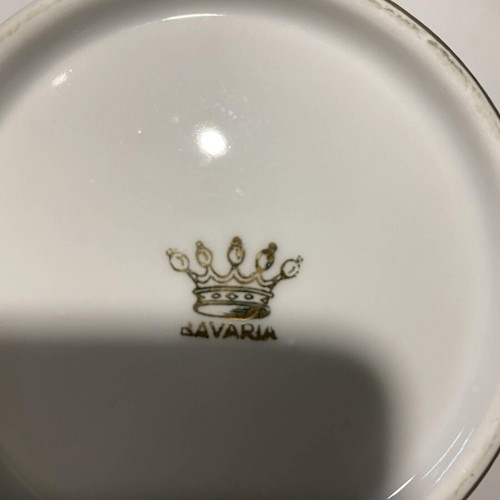 Bavaria porcelain bowl with lid used, vintage