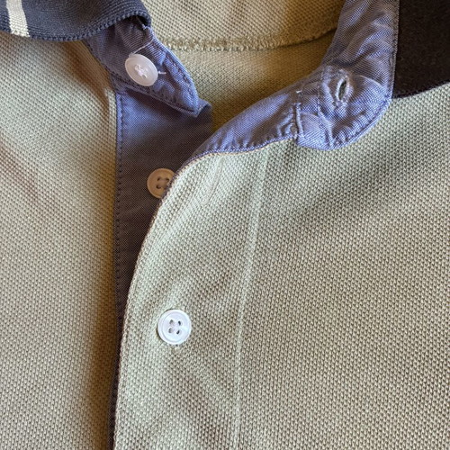 Oxford Company Mens Light Khaki Cotton Pique Polo Shirt Size L Like New