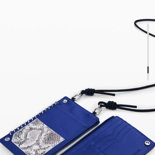 Desigual Phone Pochette like new, black and blue faux leather