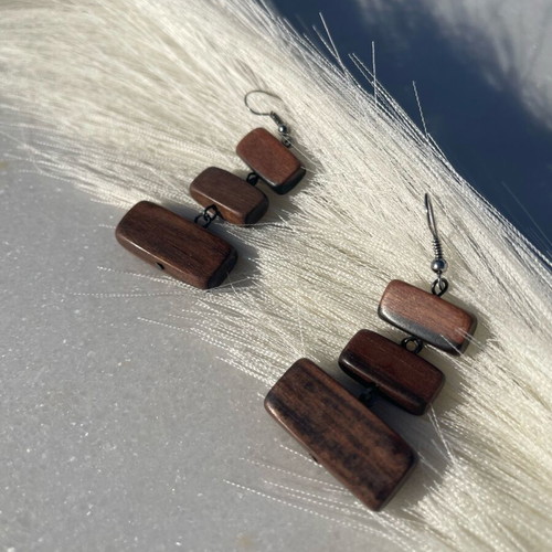 Handmade wooden earrings new