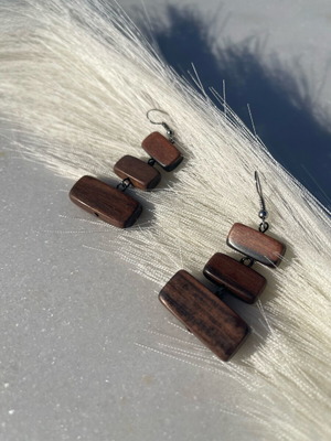 Handmade wooden earrings new