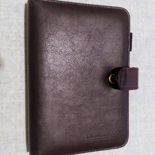 Leather cases for agenda and diary used, set of 2 pieces