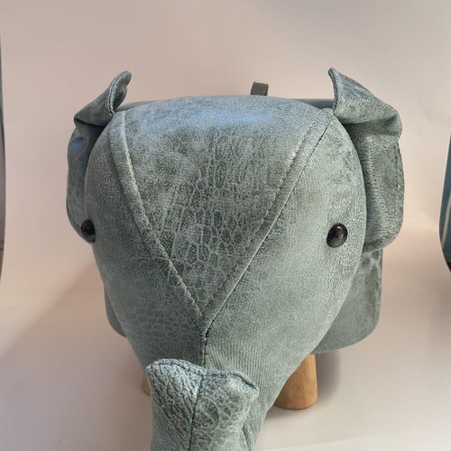 Stakkman Elephant Stool with Wooden Legs Like New, Green