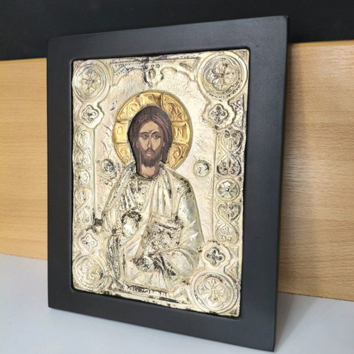 Handmade Jesus Christ Icon like new, silver 1000