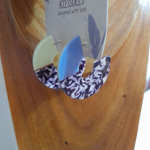 Sfera hoop earrings new, blue multicolor
