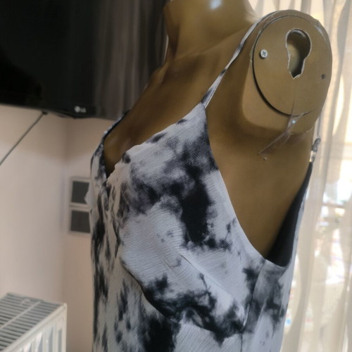 Primark Maxi Dress Tie-Dye size XL like new, black and white