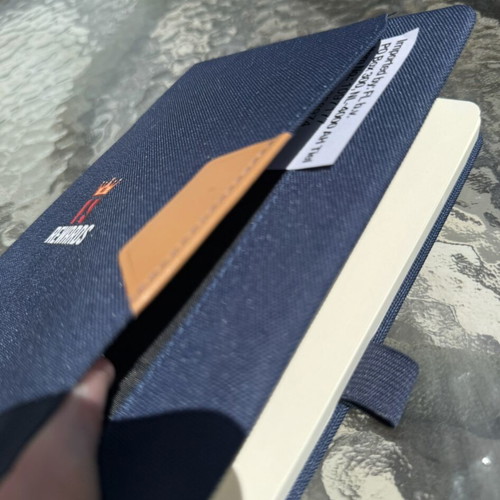 Agenda notebook navy blue new with hard cover and elastic closure