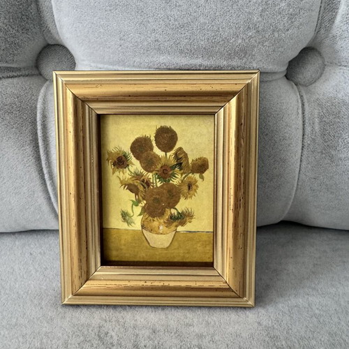 Van Gogh Sunflowers Mini Framed Magnet like new