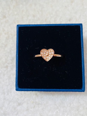 Δαχτυλίδι Swarovski καρδιά rose gold με κρυστάλλους μεταχειρισμένο