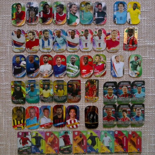Set of 71 used metal tags from football collections