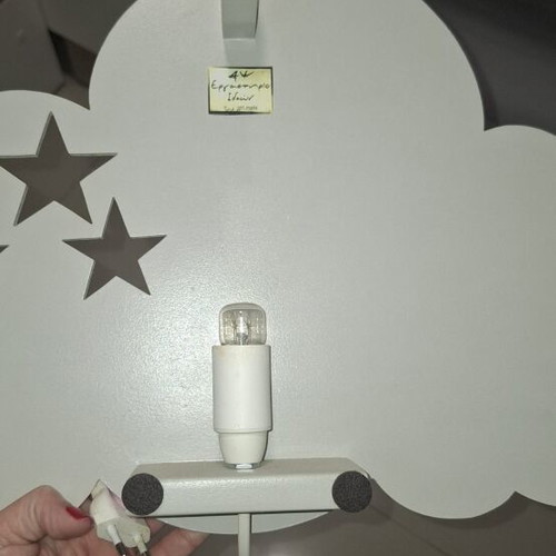 Children's wall light handmade, wood, gray color