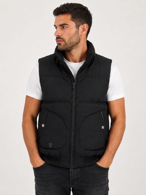 District sleeveless jacket, black, size M