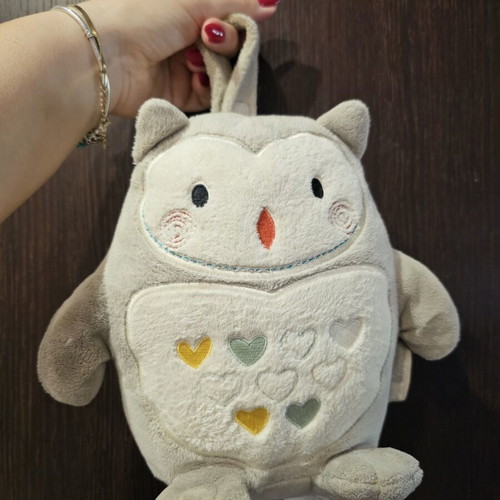 Ollie owl plush toy with white sounds, music, light and cry sensor for newborns