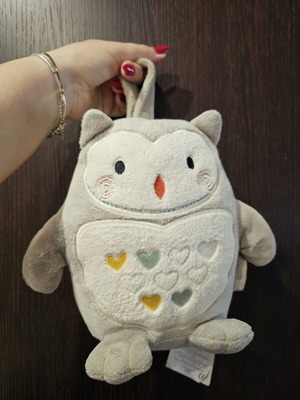 Ollie owl plush toy with white sounds, music, light and cry sensor for newborns