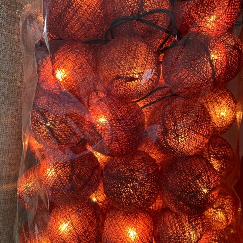 Garland with 35 lights and handmade balls, new, warm lighting