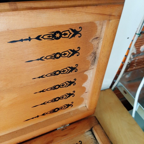 Handmade wooden backgammon from Caucasus used