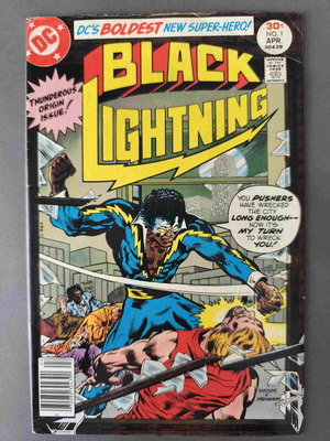 Black Lightning Issue 1 used, first appearance of Jefferson Pierce