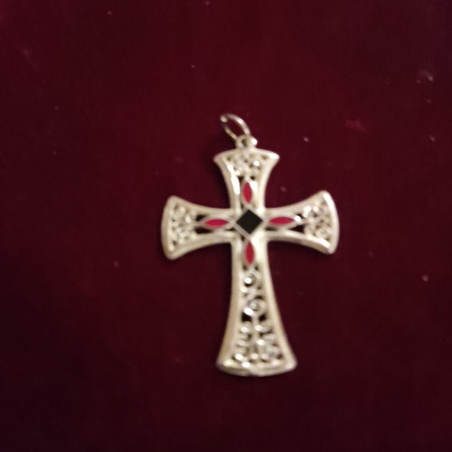 Silver cross 925 handmade with enamel new