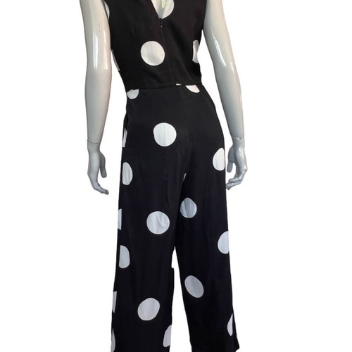 Space Simona Corsellini Polka Dot Black Jumpsuit like new