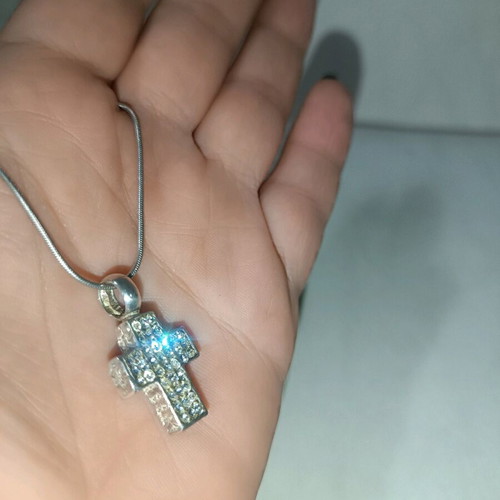 Silver cross 925 new with stones and 45 cm chain